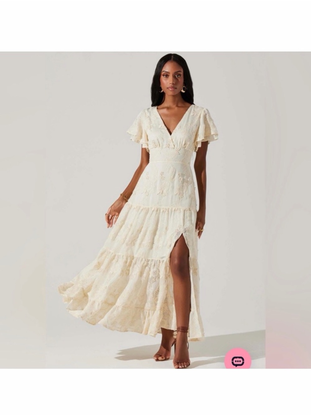 ASTR the Label Junia Maxi Dress Cream Lace XS new with tags